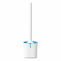 Brosse WC murale ou sur pied Value TPR à tête souple, base de séchage double couche, manche long pour nettoyage de salle de bain