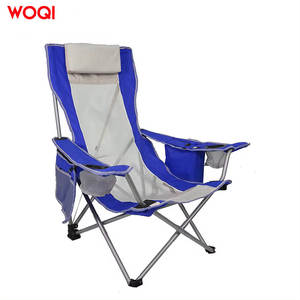 Chaise de plage pliante Woqi bleue, chaise de camping d'extérieur avec sac isotherme, siège pliable et portable pour les voyages et les pique-niques - Product Image 1