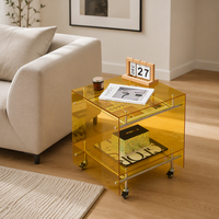 Nouvelle table de chevet moderne en acrylique assemblée 2023, petite table de nuit de luxe, mobilier de chambre à coucher, réglable, exquise, pour hôtel et salon
