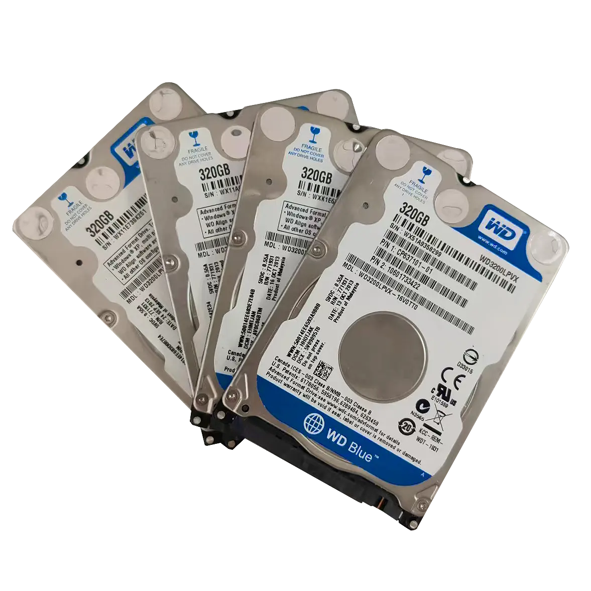 Ucuz fiyat hazır stok wd ince mavi 2.5 inç sabit disk sata 320gb