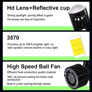 Con obiettivo Y10 Pro 6500LM 60W <span class=keywords><strong>LED</strong></span> lampadina faro <span class=keywords><strong>H4</strong></span> <span class=keywords><strong>Mini</strong></span> Bi Lens faros <span class=keywords><strong>led</strong></span> Para Autos auto H1 <span class=keywords><strong>H4</strong></span> H7 H11 9005 Hb3 Hb4 Base - Product Image 2