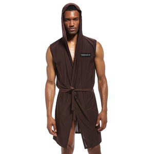 OEM ODM Wholesale Order Polyester + Spandex <strong>Silk</strong> Night <strong>Dressing</strong> <strong>Gown</strong> <strong>for</strong> <strong>Men</strong> - Product Image 2