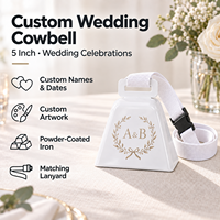 Clochette carrée en fer de 5 pouces avec impression UV personnalisée, revêtement en poudre, pour mariages, célébrations, souvenirs - weisita