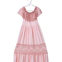 2019 çocuk moda giyim butik bebek kız bohemian uzun maxi dantel elbise el önlüklü bebek giyim