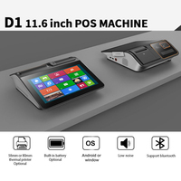 Mesin Pos pembayaran layar sentuh menampilkan semua dalam satu Terminal Pos komputer dengan Printer Label 11.6 ''Android /Windows Pos komputer