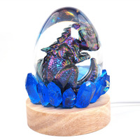 YS Ei geformte Drachen Ei Stern Ball Nachtlicht Harz Silikon formen USB-betriebene Holz beleuchtete Basis Stand DIY Desktop Tisch lampe