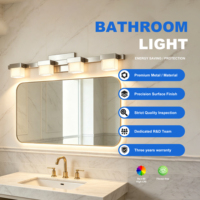 Applique murale extérieure carrée moderne en fer, design linéaire nickelé, LED IP20, durable, 3000K, garantie 3 ans, pour salle de bain