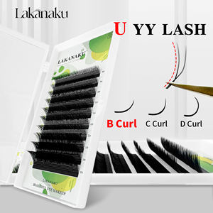 Extensions de cils en vison 3D 4D 5D U W, en PBT coréen noir mat, doux, 0.07, forme U, YY, pour marque privée, fournitures de cils, logo personnalisé - Product Image 3