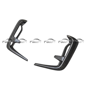 M-Style Carbon Front Bumper Fins Canards Fog Light Eyelids Cover Air Vent <b>Splitter</b> for Honda Civic 11TH FL5 Type R 2022-2023 - Product Image 3