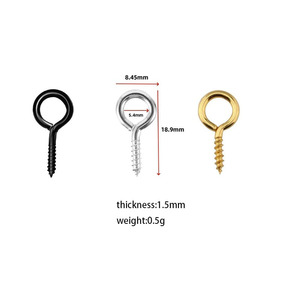 Argent or noir différentes tailles vis oeil métal oeil crochet petit oeillet vis pour la fabrication de bijoux bricolage artisanat ménage - Product Image 2