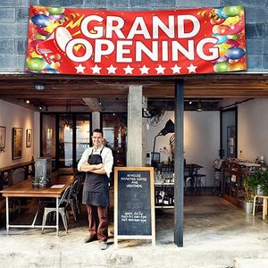 لافتة الافتتاح الكبرى 3X10 قدم نمط جديد علامة متجر حبل خلفية إعلانية كبيرة للحديقة متجر في الهواء الطلق - Product Image 1