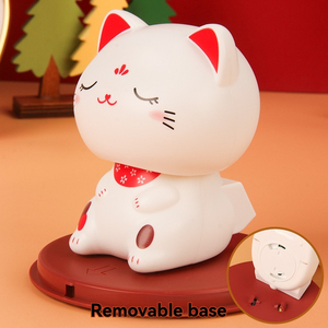 Mignon chat porte-bonheur <span class=keywords><strong>Maneki</strong></span> <span class=keywords><strong>Neko</strong></span> en plastique ABS à énergie <span class=keywords><strong>solaire</strong></span>, tête oscillante, pour la décoration de voiture, de maison, de bureau et comme cadeau - Product Image 3