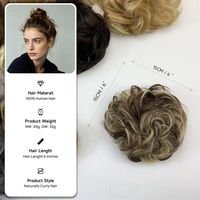 Accessoires pour cheveux naturels prêts à être expédiés pour femmes : Perruques, extensions de chignon pour bal de promo, chignon court bouclé désordonné, chignon à nouer