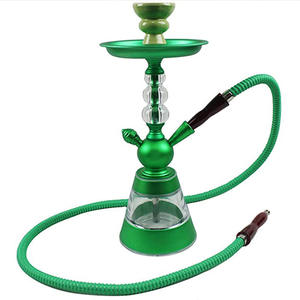 Hochwertiges Umweltfreundliches Mini Shisha Set, Tragbare To-Go Wasserpfeife mit 2 Schläuchen, Verspiegeltes Metallzubehör, Mundgeblasene Flasche, Klassisch - Product Image 3