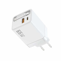 3IN1 GaN Chargeur rétractable PD 65W Type C Charge rapide Câble rétractable OTP OVP Protégé pour iPhone Android Chargement de voyage