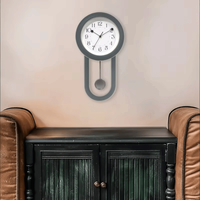 Horloge à Pendule Vintage Infinity Time Style Transitionnel Décorative Couleur Bleue Mouvement à Quartz en Plastique Horloge Murale pour Salle à Manger