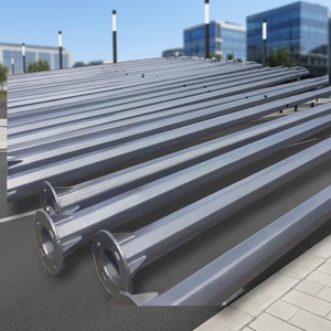 Poteau d'éclairage solaire conique de 10 m avec acier galvanisé à chaud et support à bras unique, résistant au vent jusqu'à 160 km/h, garantie 10 ans - Product Image 1