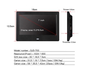 Marco de Fotos Digital LCD de 7 Pulgadas para Montar en la Pared, con Ranura para Tarjeta SD, para Exhibición y Promoción de Productos, Venta al Por Mayor - Product Image 5