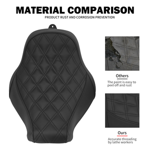 เบาะนั่งคู่หน้าคนขับมอเตอร์ไซค์เบาะลายตารางสีดำโปรไฟล์ต่ำสำหรับ <span class=keywords><strong>Harley</strong></span> softail Breakout fatboy flstf fxbrs 2018 <span class=keywords><strong>2019</strong></span>ขึ้น - Product Image 5