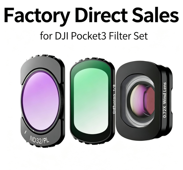 Factory-Direct Magnetic Filters for DJI Pocket 4/3 (ND / UV / CPL / Black Mist / Wide-Angle)