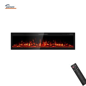 Pansee, <span class=keywords><strong>chimenea</strong></span> eléctrica moderna de lujo de 88 pulgadas, Control remoto inteligente montado en la pared, calor empotrado para hoteles, venta al por mayor - Product Image 5