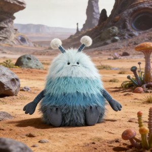 Simpatico Peluche Mostro Alieno Sfumato <span class=keywords><strong>Blu</strong></span> JC, Morbido Pupazzo Peloso, Giocattolo Calmante per Bambini, Decorazione per la Casa - Product Image 4