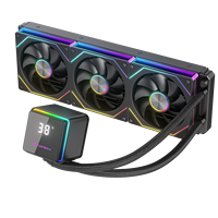 Refroidisseur liquide pour processeur AIO RGB OEM 360 mm, ventilateur, dissipateur thermique, refroidissement silencieux à eau, radiateur, affichage de la température pour boîtier de PC de bureau, alimentation 3 broches