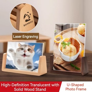 Biểu tượng tùy chỉnh thanh lịch rắn gỗ hình chữ U <span class=keywords><strong>Acrylic</strong></span> khung ảnh khung hình - Product Image 3