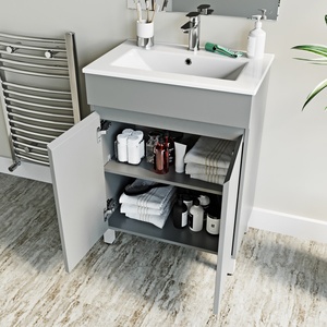<span class=keywords><strong>Gris</strong></span>/Blanc Colonnes Deux Portes Petites Vanités <span class=keywords><strong>De</strong></span> <span class=keywords><strong>Salle</strong></span> <span class=keywords><strong>De</strong></span> <span class=keywords><strong>Bain</strong></span> avec Évier - Product Image 3
