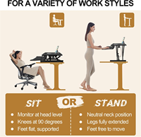 Convertisseur de bureau réglable pneumatique à double niveau noir ergonomique pour poste de travail assis-debout et ordinateur portable