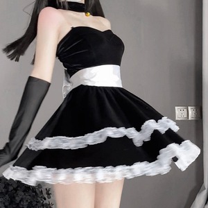 Nouvelle robe de Noël 2026, sexy, noire et blanche, cosplay de lapin, <span class=keywords><strong>jupe</strong></span> de combat de Père Noël, robe <span class=keywords><strong>courte</strong></span>, costume féminin - Product Image 6