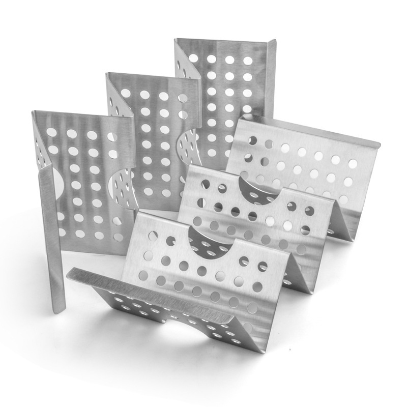 Silver Hole-punched three compartments with ears