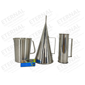 Corong Viscometer baja tahan karat uji viskositas aliran semen lumpur lumpur lumpur baja tahan karat - Product Image 1