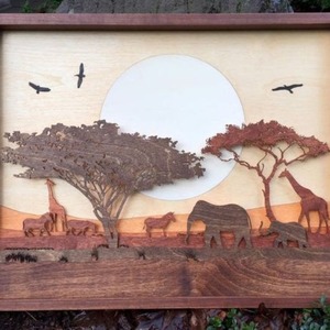 بحري ليزر جديد متعدد الطبقات النقش الخشب الفن الصديقةالإبداعية جدار الديكور الحرف الخشبية قلادة للمنزل الديكور - Product Image 3