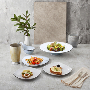 <span class=keywords><strong>Vaisselle</strong></span> en grès d'hôtel <span class=keywords><strong>de</strong></span> restauration <span class=keywords><strong>haut</strong></span> <span class=keywords><strong>de</strong></span> <span class=keywords><strong>gamme</strong></span> assiette à spaghetti à steak gris assiette à dîner en céramique <span class=keywords><strong>pour</strong></span> <span class=keywords><strong>restaurant</strong></span> - Product Image 2