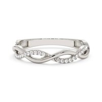 Bague d'éternité torsadée en argent sterling 925 plaqué or avec diamants, accessoire de mode personnalisé Maimang pour femmes