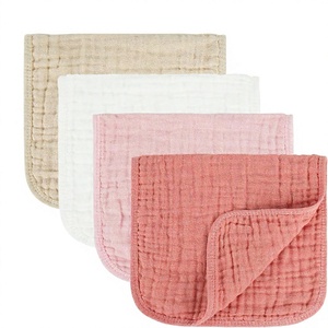 Langes d'allaitement pour bébé 100% coton mousseline nouveau-né 10x20 pouces motif uni fabriqué en Chine essentiels pour bébé rose et café lot de 5 - Product Image 2