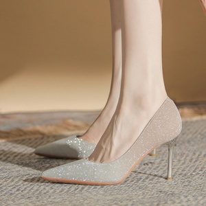 Lady's Summer Sexy Elegant <b>Closed</b> <b>Toe</b> High <b>Heels</b> Formal Shoes with Stiletto <b>Heel</b> Timeless and Fashionable for Parties - Product Image 1