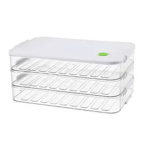 WS230 gran oferta caja de almacenamiento de nevera transparente de cuatro capas caja de almacenamiento de grado alimenticio PET organizador de refrigerador de alimentos vegetales - Product Image 1