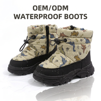 Bottes d'hiver pour enfants personnalisables, doublure en fourrure, imperméables, imprimé animal, semelle antidérapante, fermeture éclair à la cheville