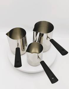 Teko susu Stainless Steel 600ml, dengan pegangan terisolasi, pegangan panjang, teko kopi cangkir susu cerat bentuk V - Product Image 2