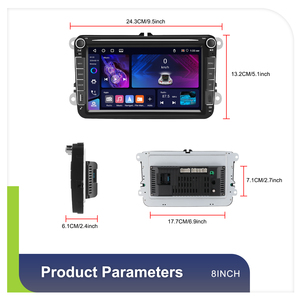 Radio para Auto Android Podofo de 8'' 4+64G con CarPlay/Android Auto Inalámbrico, GPS, WIFI, FM, RDS para Volkswagen/Seat/Skoda, Electrónica para Auto OEM - Product Image 6