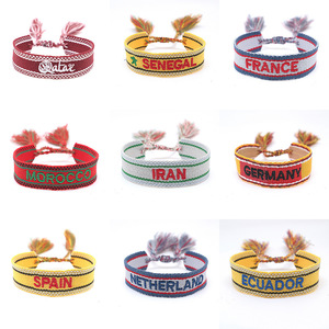 Nhà Máy Hợp Thời Trang Giá Handmade Vải Dây Đeo Cổ Tay Biểu Tượng Tùy Chỉnh Đầy Màu Sắc Ribbon Thêu Tua Dệt Tự Làm Dây Đeo Vòng Đeo Tay - Product Image 5