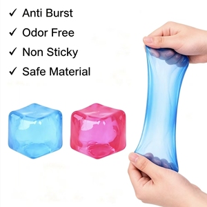 Jouet en argile personnalisé en forme de cube de glace - Pâte à modeler super extensible avec surface brillante et 24 couleurs - Product Image 2