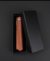 Couteau de poche EDC pour l'extérieur, lame en acier inoxydable D2, couteau pliable pour la survie en forêt, le camping, manche en bois, utilisation quotidienne