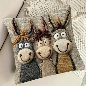 Cross-Border Hot Sale Sofa Pillow <strong>Cover</strong>, Soft Short Plush Animal Print <strong>Cushion</strong> Case, Living Room Decor <strong>Without</strong> Filler - Product Image 1