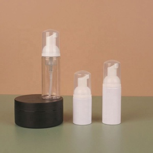 Glossy Surface Foam <b>Dispenser</b> <b>Bottle</b> 30ml 50ml PET Face Cleanser Liquid Foaming Mousse <b>Pump</b> <b>Bottle</b> White 60ml Cleanser <b>Bottle</b> - Product Image 2