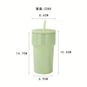 Customized Logo 304 Stainless Steel Tumbler Fashionable Vacuum Insulated Cup with Portable Design for Outdoor Car Use with <b>Straw</b> - Product Image 2
