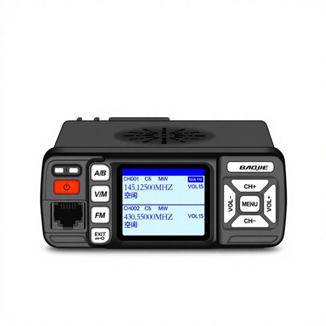 BJ-318 Mini Mobile Radio, UV Dual-Band High-Power Car Transceiver, Cigarette Lighter Powered, Dual Display L706