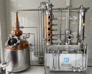 Gin Distiller Whisky Distilleerder Met Destillatiekolom 500l Koperen Destilleren Apparatuur Voor Ethanol
